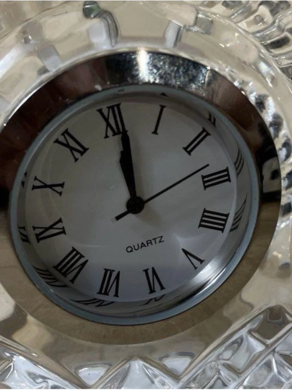 Waterford Crystal Clear Cut-Glass Mantel Clock